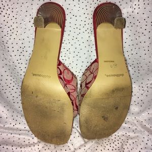 Dollhouse Shoes - EUC Dollhouse Red Patterned Wooden Heels Dollhouse Shoes - EUC Dollhouse Red Patterned Wooden Heels